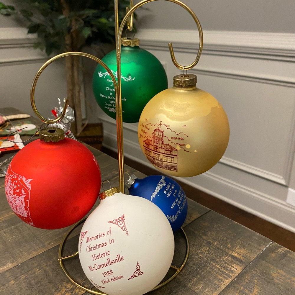 Vintage Christmas Historic McConnellsville Christmas Ornament Bundle 1987-1991